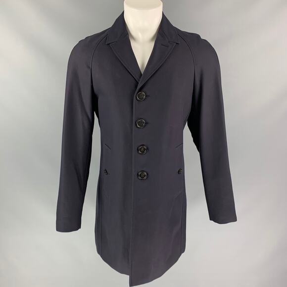 BURBERRY PRORSUM Pre-Fall 2013 Size 38 Navy Coated Cotton Coat - Picture 1 of 8